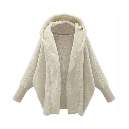 Women's Oversized Fuzzy Hooded Cardigan Plus Size
