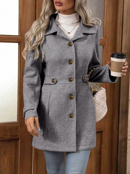 Women's Tailored Single Breasted Lapel Midi Winter Coat
