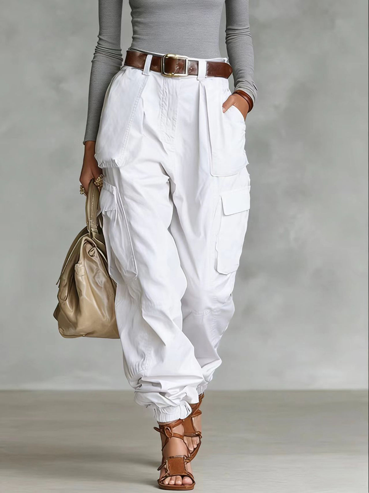 Women's High Waisted Baggy Cargo Pants Wide Leg