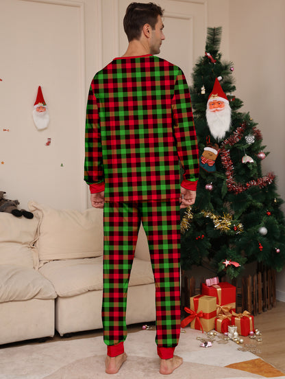 Plaid Parent-child Print Loungewear Christmas Pajama Set