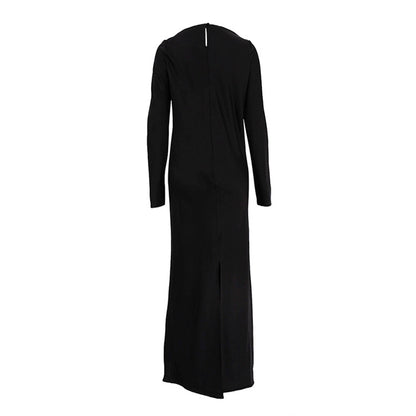 Elegant Satin Long Sleeve Bodycon Maxi Dress