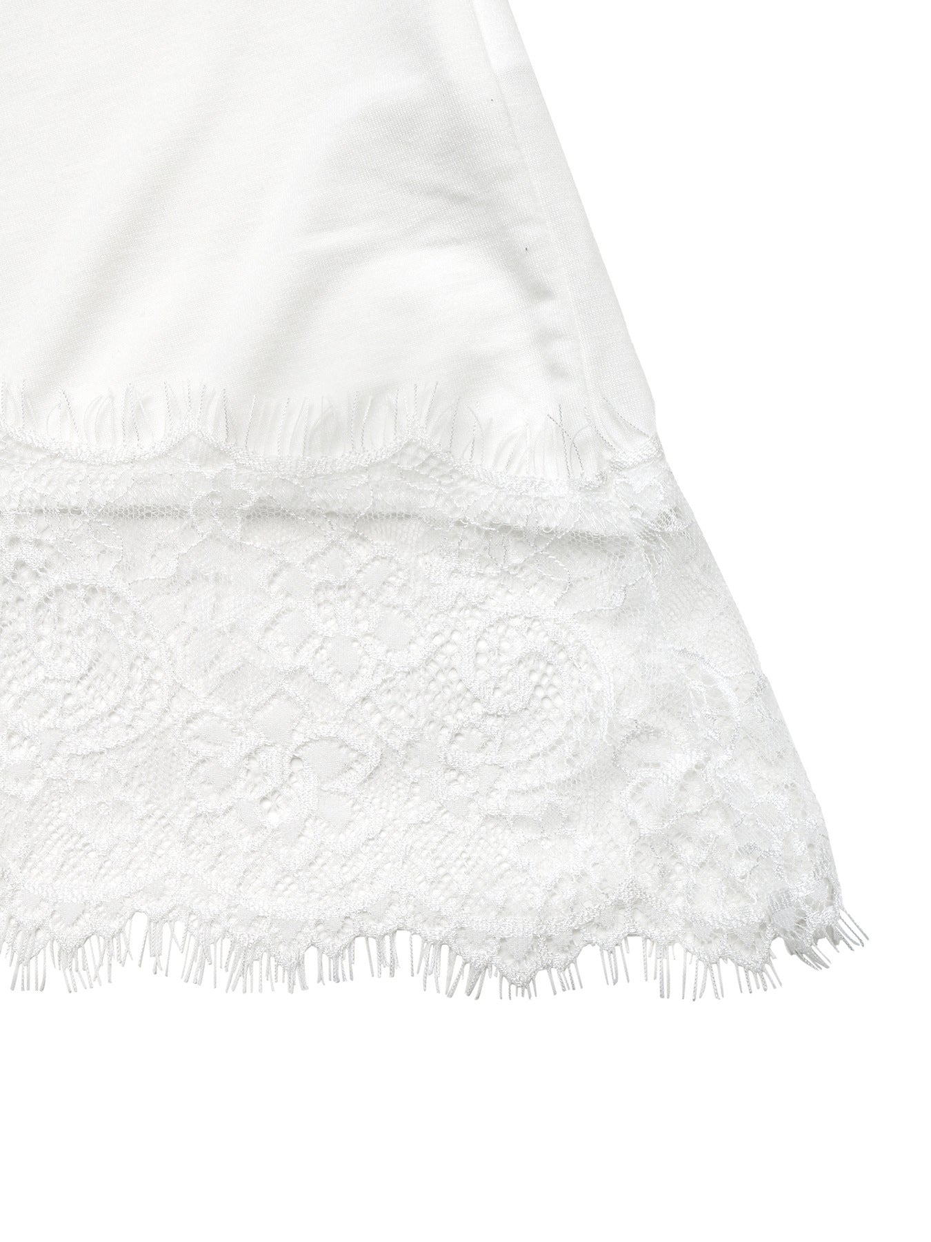 Lace Hem Knit Top Short Sleeve Casual Summer Blouse