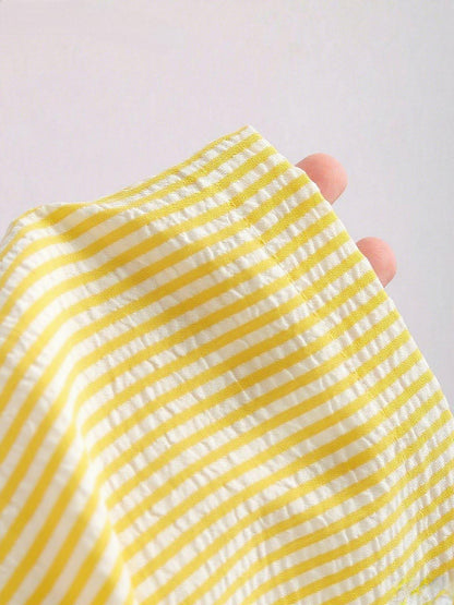 Striped Tie Front Top Wide Leg Pants Matching Set