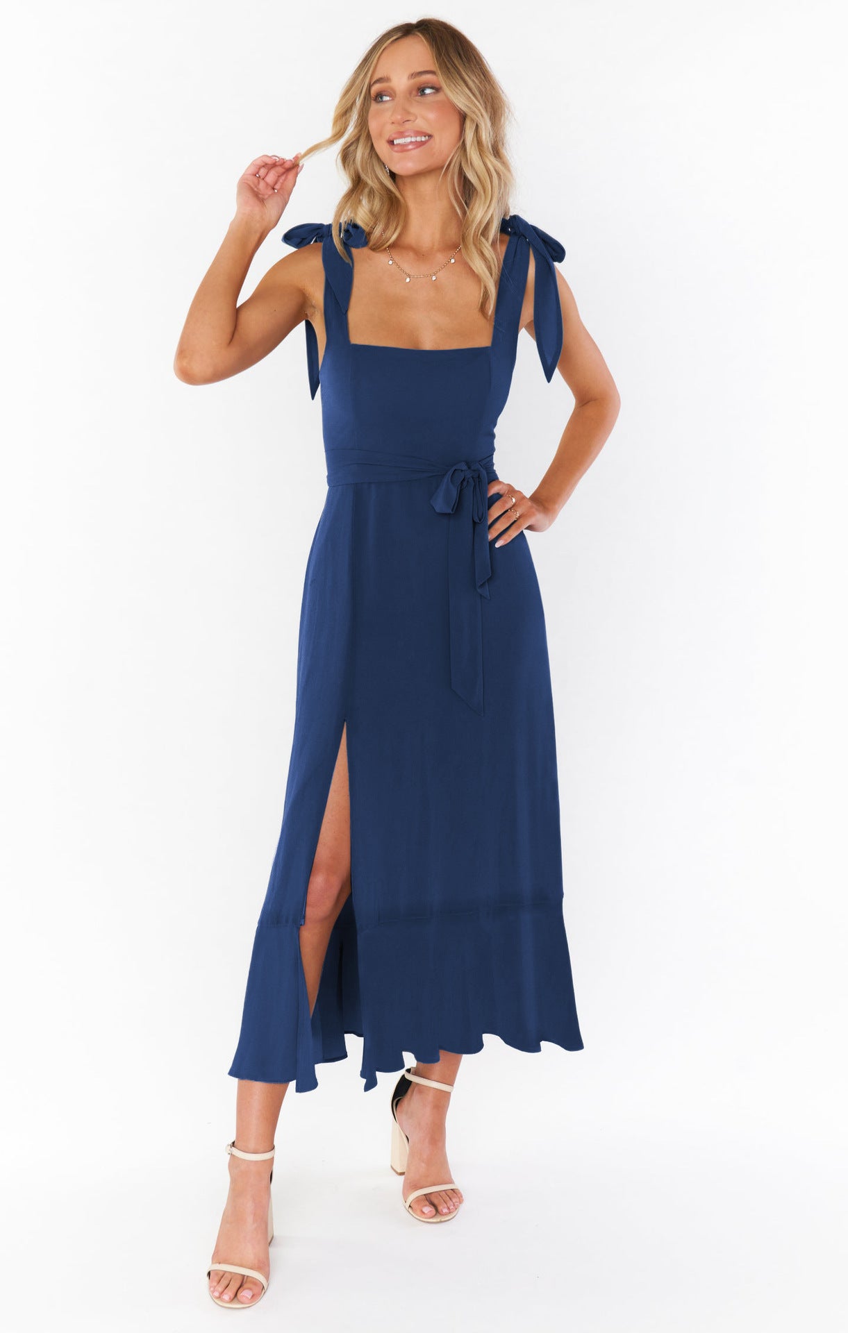 Elegant Women's Commuter Split Dress French High-End Skirt