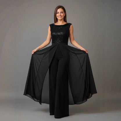 Sequin Sleeveless Maxi Dress Elegant Evening Gown