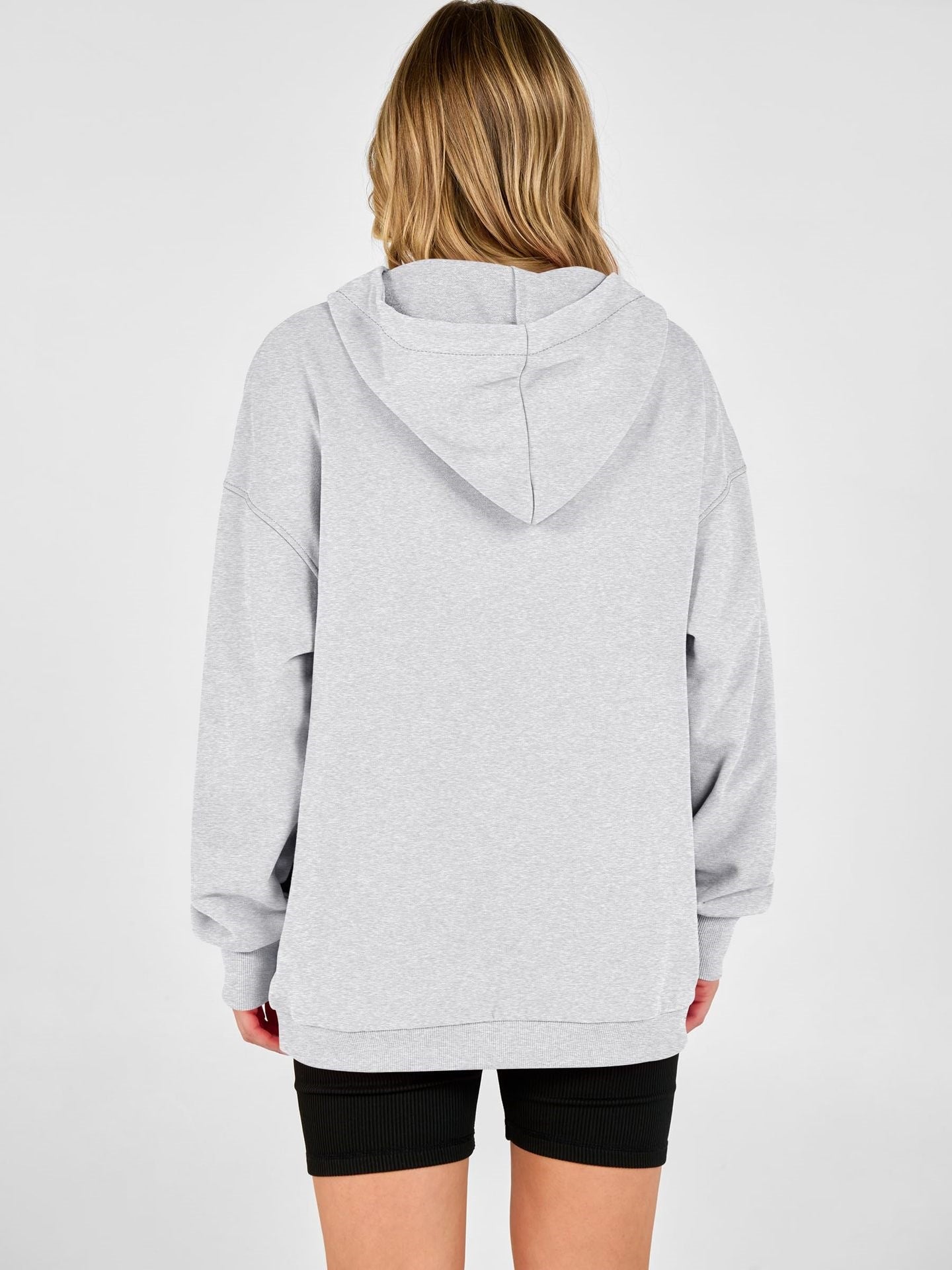 Snap Button Oversized Pullover Hoodie Sweatshirt