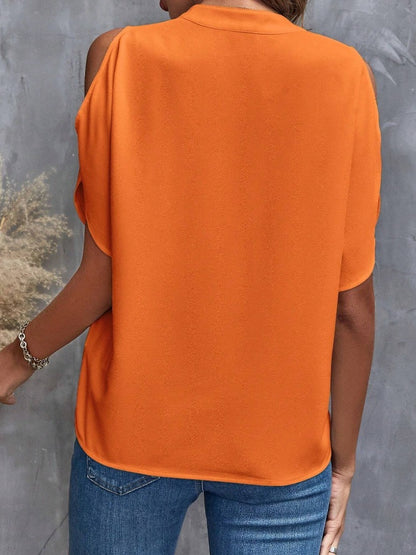 Loose Fit Summer Chiffon Top with Split Sleeves