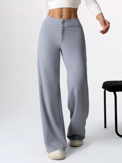 Black High Waist Wide Leg Palazzo Pants for Women