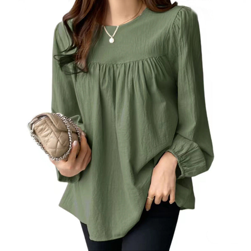 Oversized Linen Blend Boho Blouse Casual Tunic Top