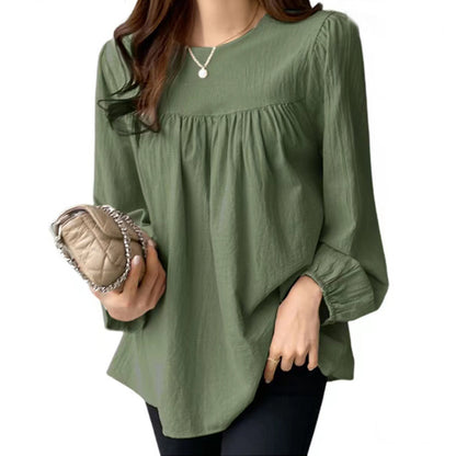 Oversized Linen Blend Boho Blouse Casual Tunic Top