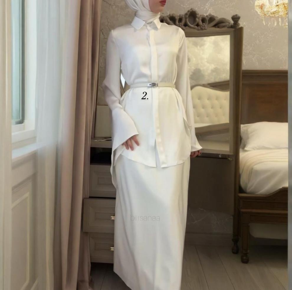 Women's Elegant 2 Piece Button Down Shirt & Skirt Set
