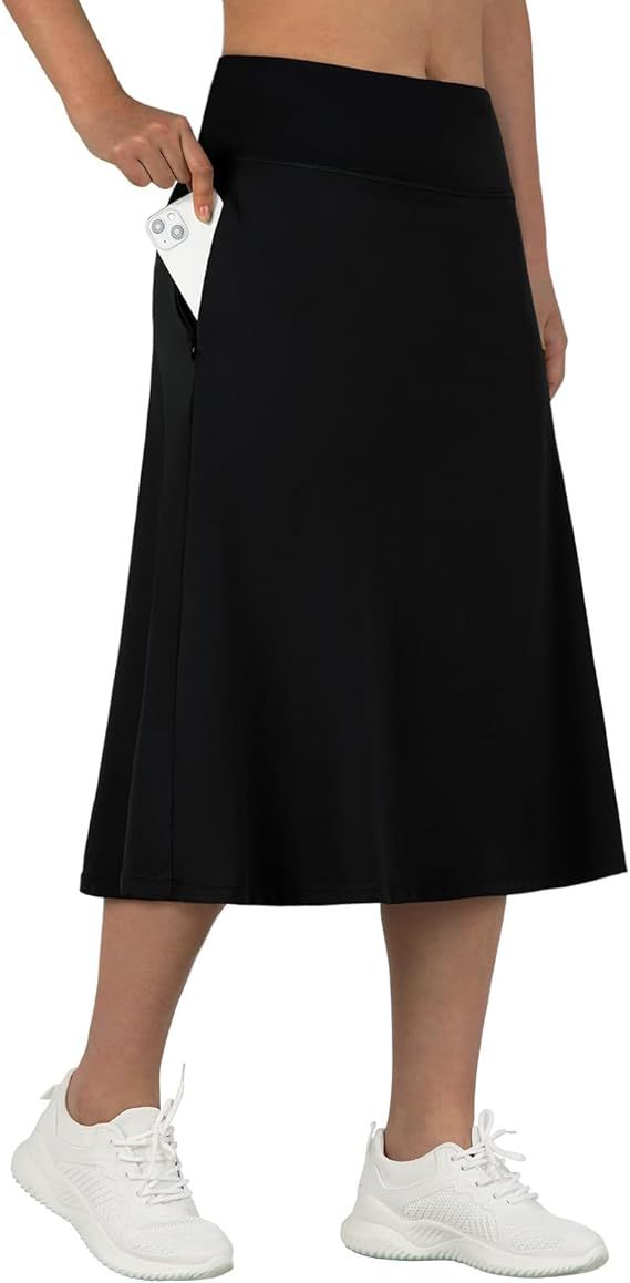 Women's High-Waisted A-Line Skirt with Pockets – Casual Sports Skirt