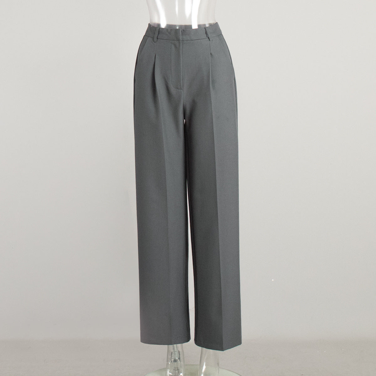 Women's High Waist Pleated Straight Leg Tailored Pants