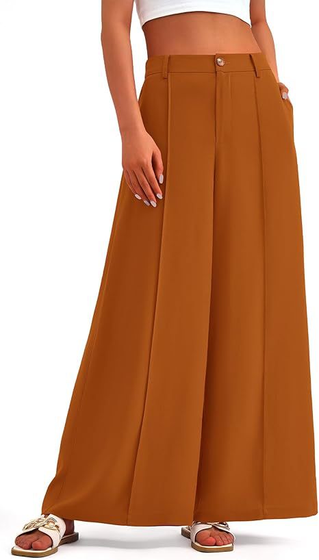 Women's High-Waisted Wide-Leg Palazzo Pants – Elegant Business Trousers