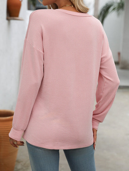 Colorblock V-Neck Loose T-Shirt Casual Style for Summer