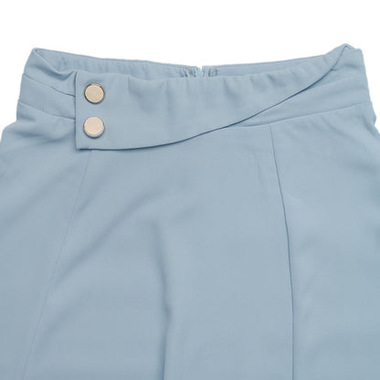 High Waist A-Line Midi Skirt Button Detail Flowy Skirt