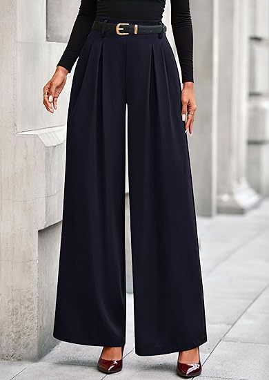 High Waist Wide Leg Dress Pants Business Casual Trousers