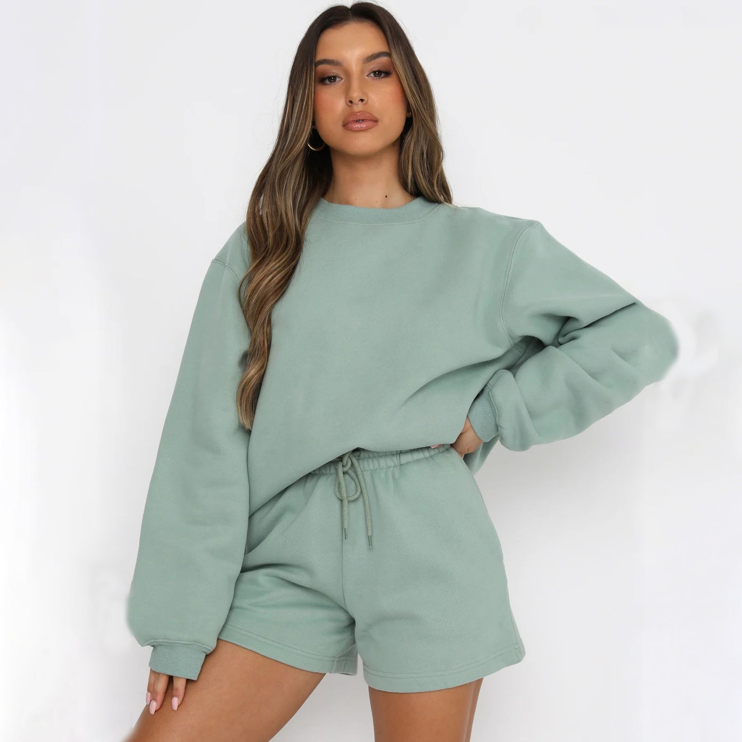 Women's Oversized Sweatshirt & Shorts Lounge Set
