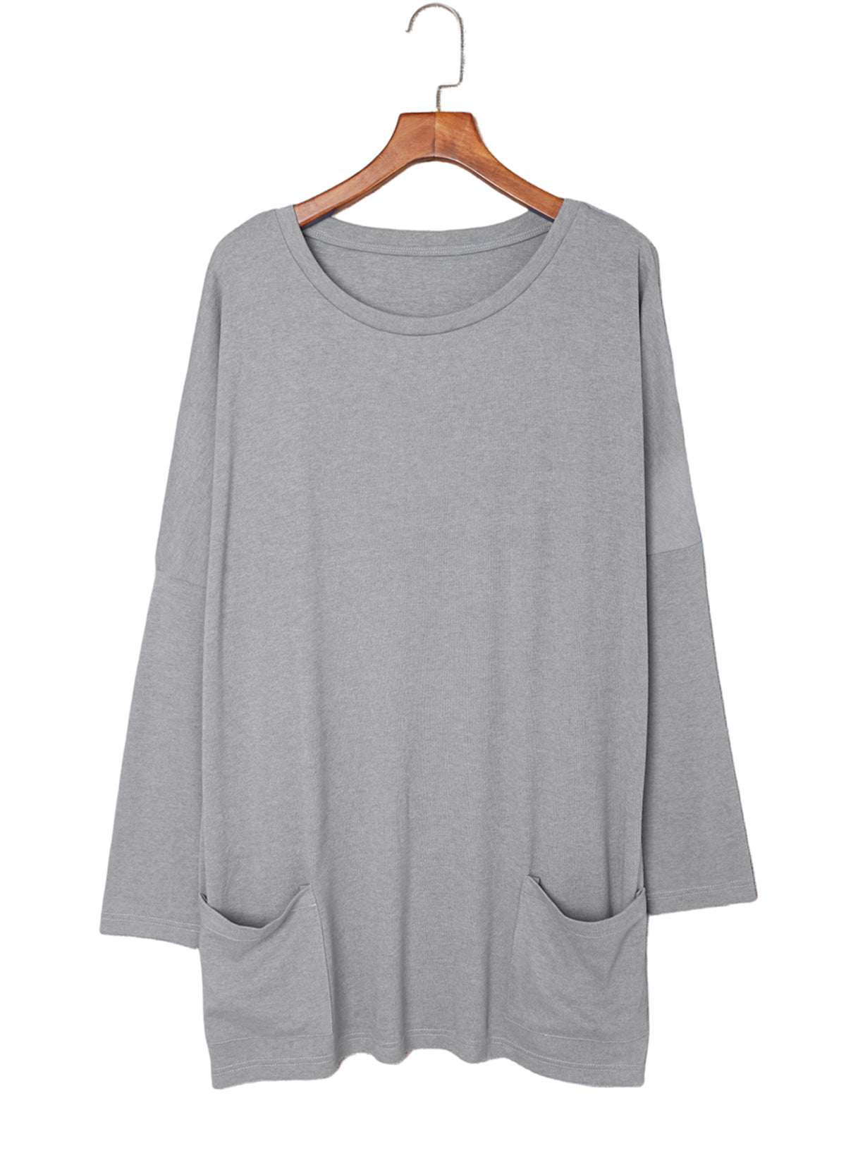 Plus Size Casual Long Sleeve Shirts Lightweight Sweatshirts Fashion Tunic Tops with Pockets