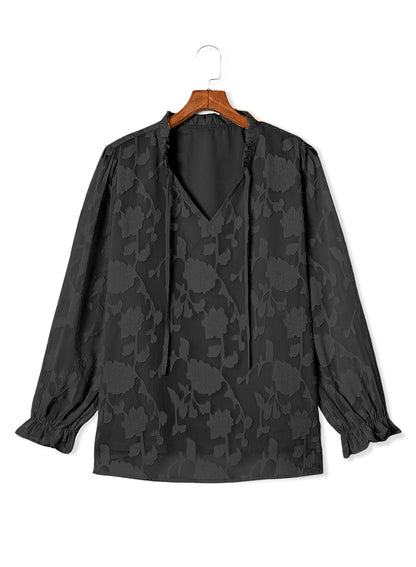 Plus Size Women's Outerwear Tops Long-sleeved Printed Chiffon Pullover Sweater