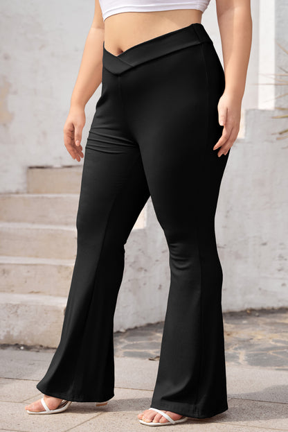 Cross Yoga Workout High Waist Wide Leg Flared Pants