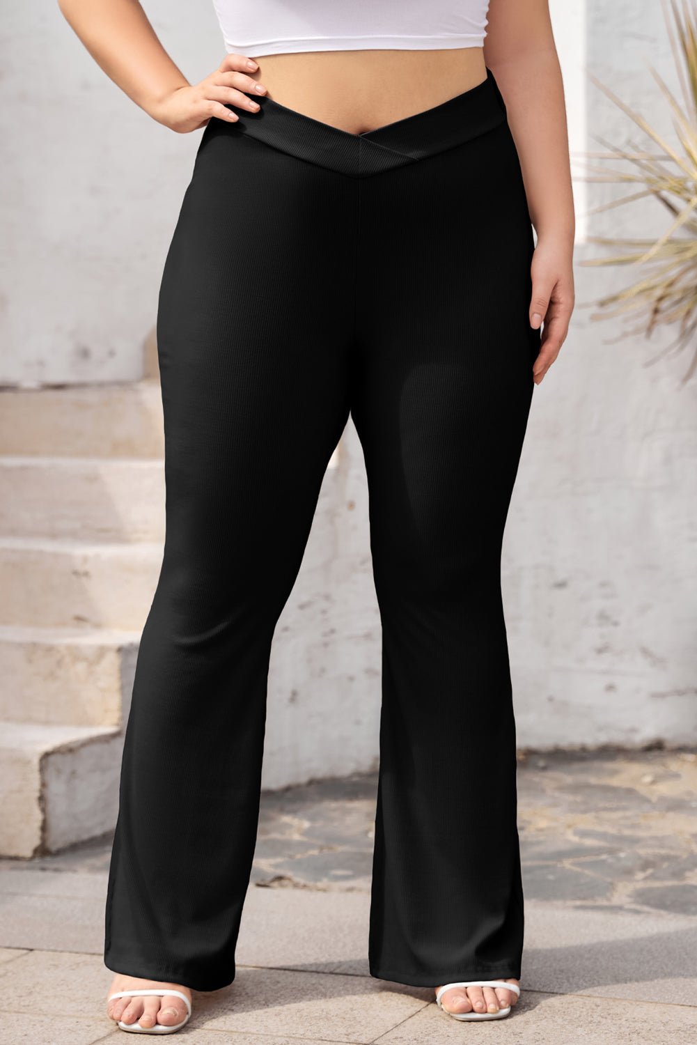 Cross Yoga Workout High Waist Wide Leg Flared Pants
