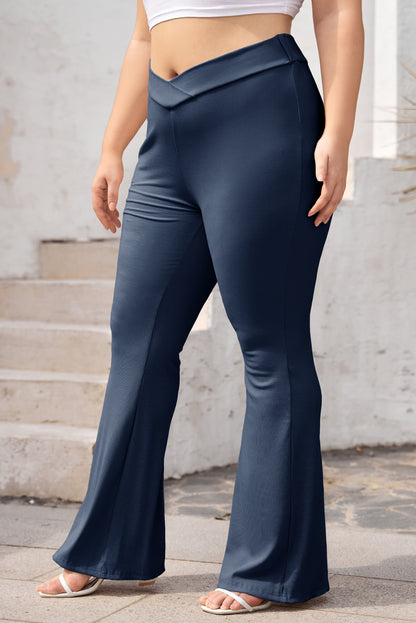 Cross Yoga Workout High Waist Wide Leg Flared Pants