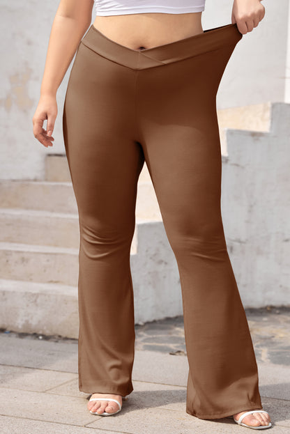 Cross Yoga Workout High Waist Wide Leg Flared Pants