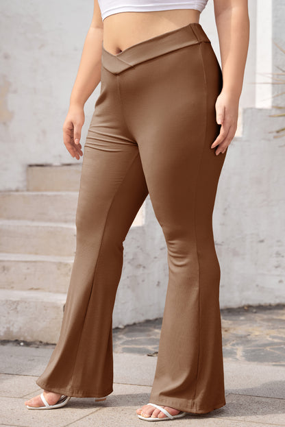 Cross Yoga Workout High Waist Wide Leg Flared Pants