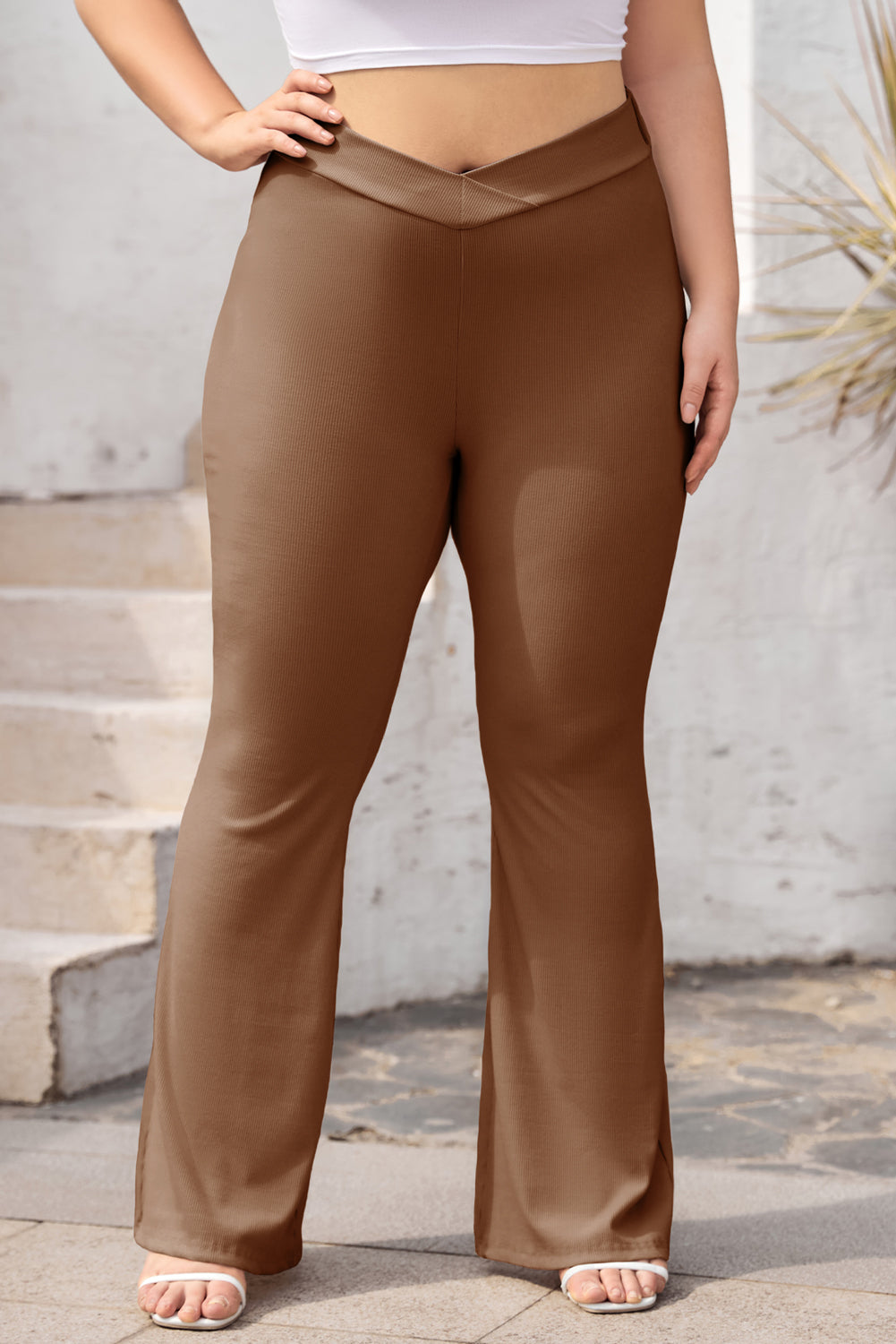 Cross Yoga Workout High Waist Wide Leg Flared Pants