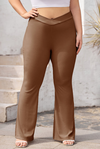 Cross Yoga Workout High Waist Wide Leg Flared Pants