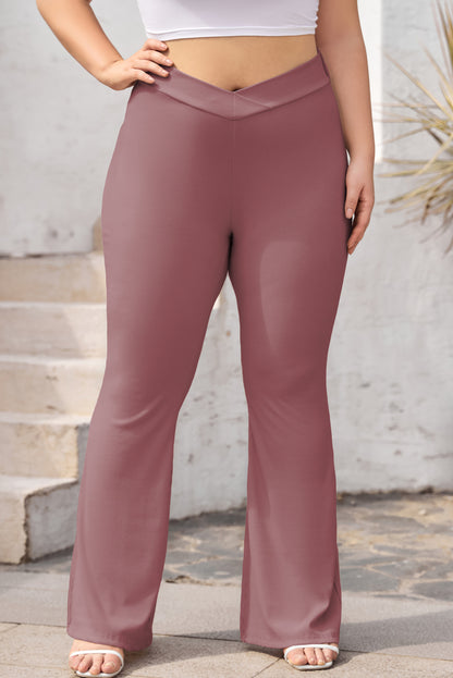 Cross Yoga Workout High Waist Wide Leg Flared Pants