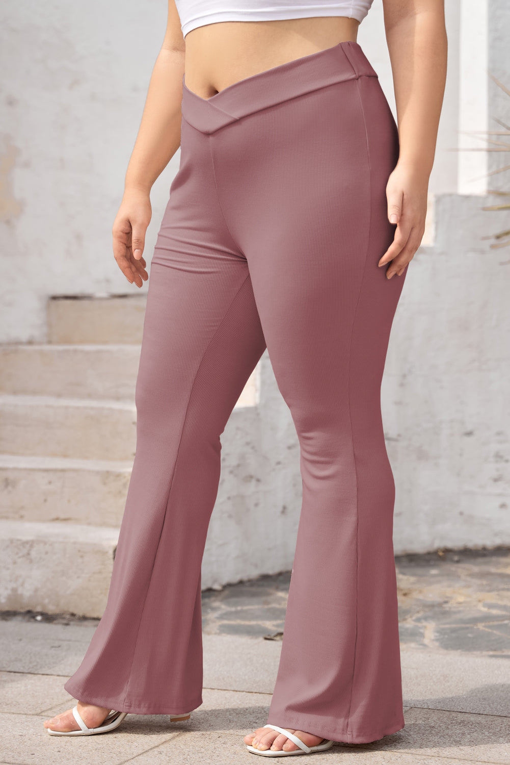 Cross Yoga Workout High Waist Wide Leg Flared Pants