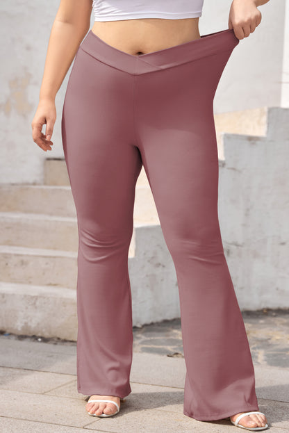 Cross Yoga Workout High Waist Wide Leg Flared Pants