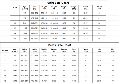 Girls Vintage Polo Sweatshirt & Wide Leg & Skirt Set - Retro Style