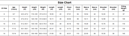 Girls Winter Down Puffer Jacket 90% White Duck Short Coat