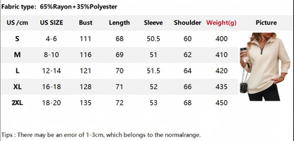Customizable Half Zip Long Sleeve Casual Pullover Sweatshirt