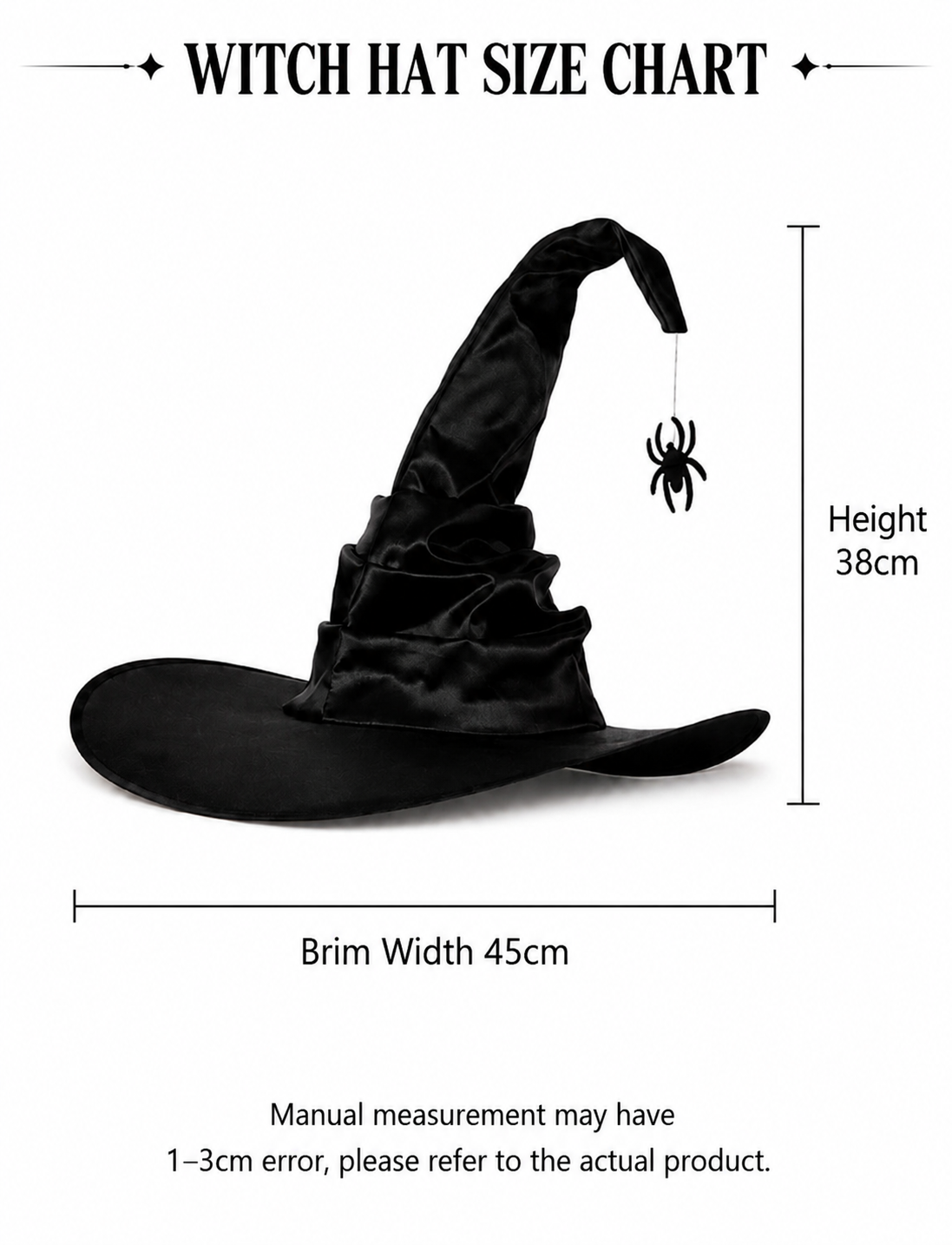 Adult Halloween Witch Hat Gloves Choker Costume Set