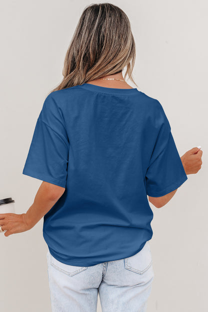 Pocket Tee Women Contrast Denim Pocket Casual T Shirt