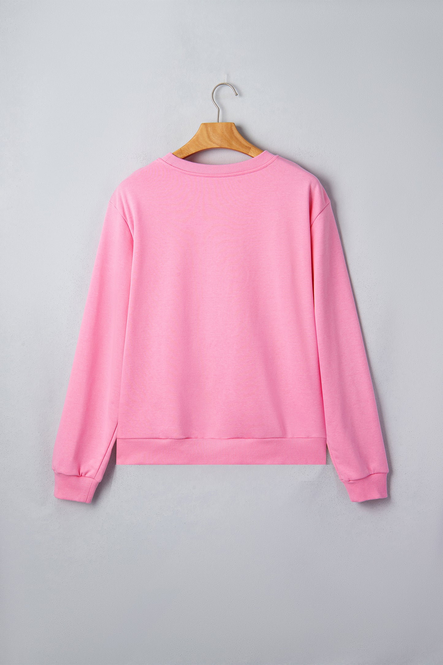 Pink Embroidered Pumpkin Halloween Crewneck Sweatshirt