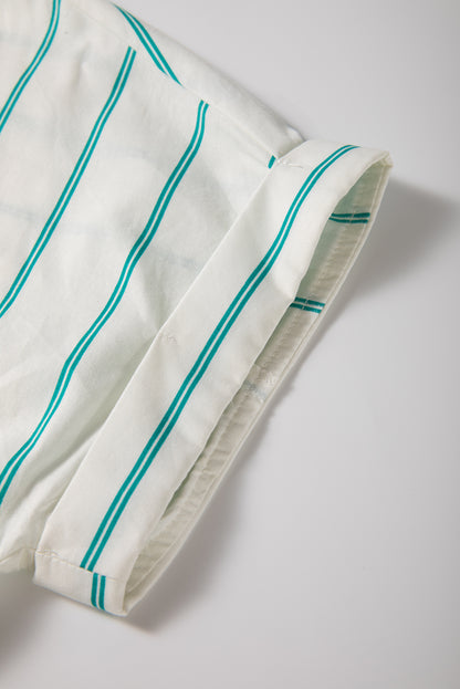 Mint Green St Patrick’s Striped Short Sleeve Shirt Dress