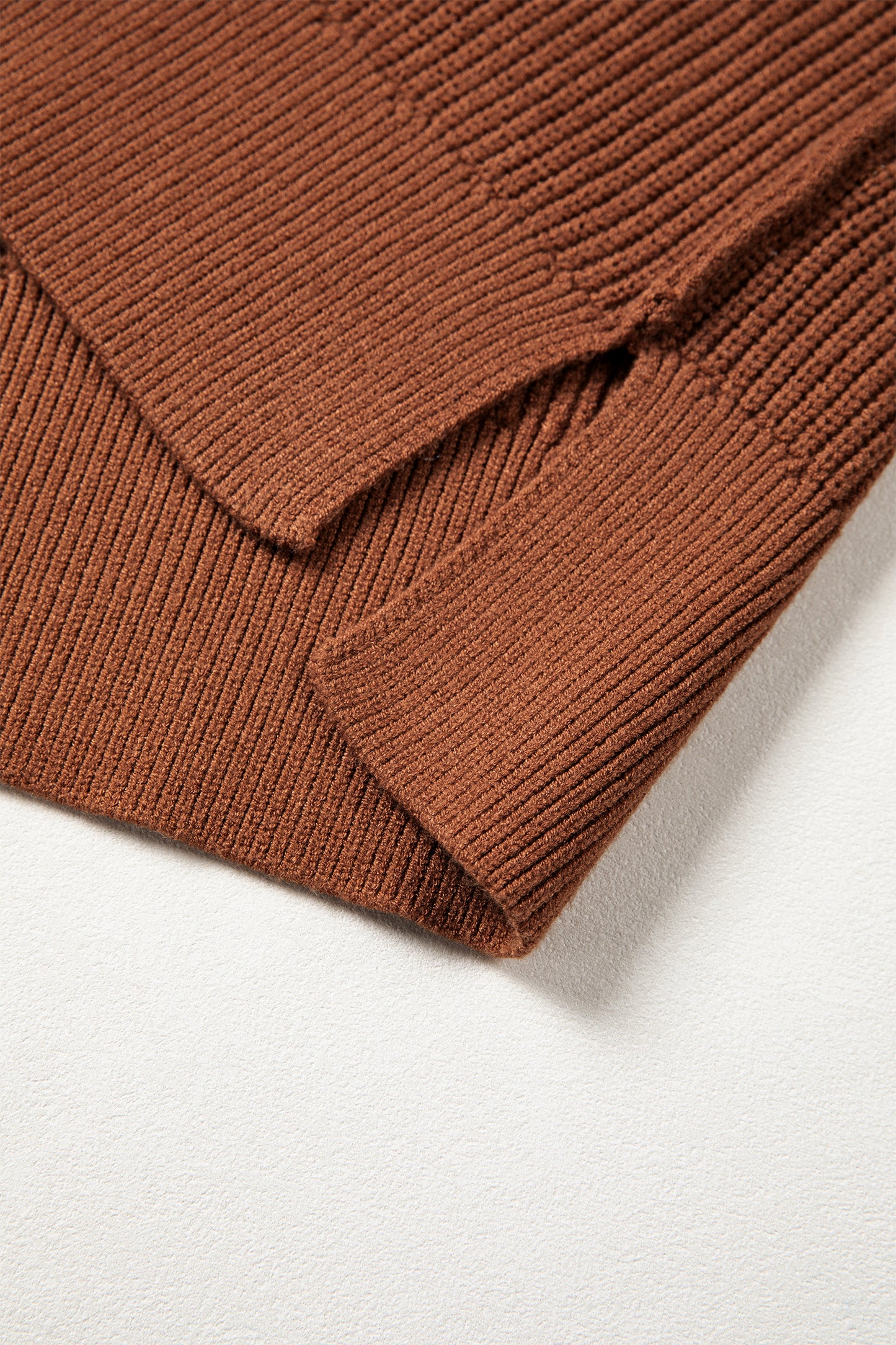 Orchid Purple Mock Neck Ribbed Knit Oversized Sweater Top