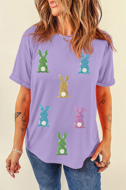 Wisteria Sequin Easter Bunny Graphic Tee