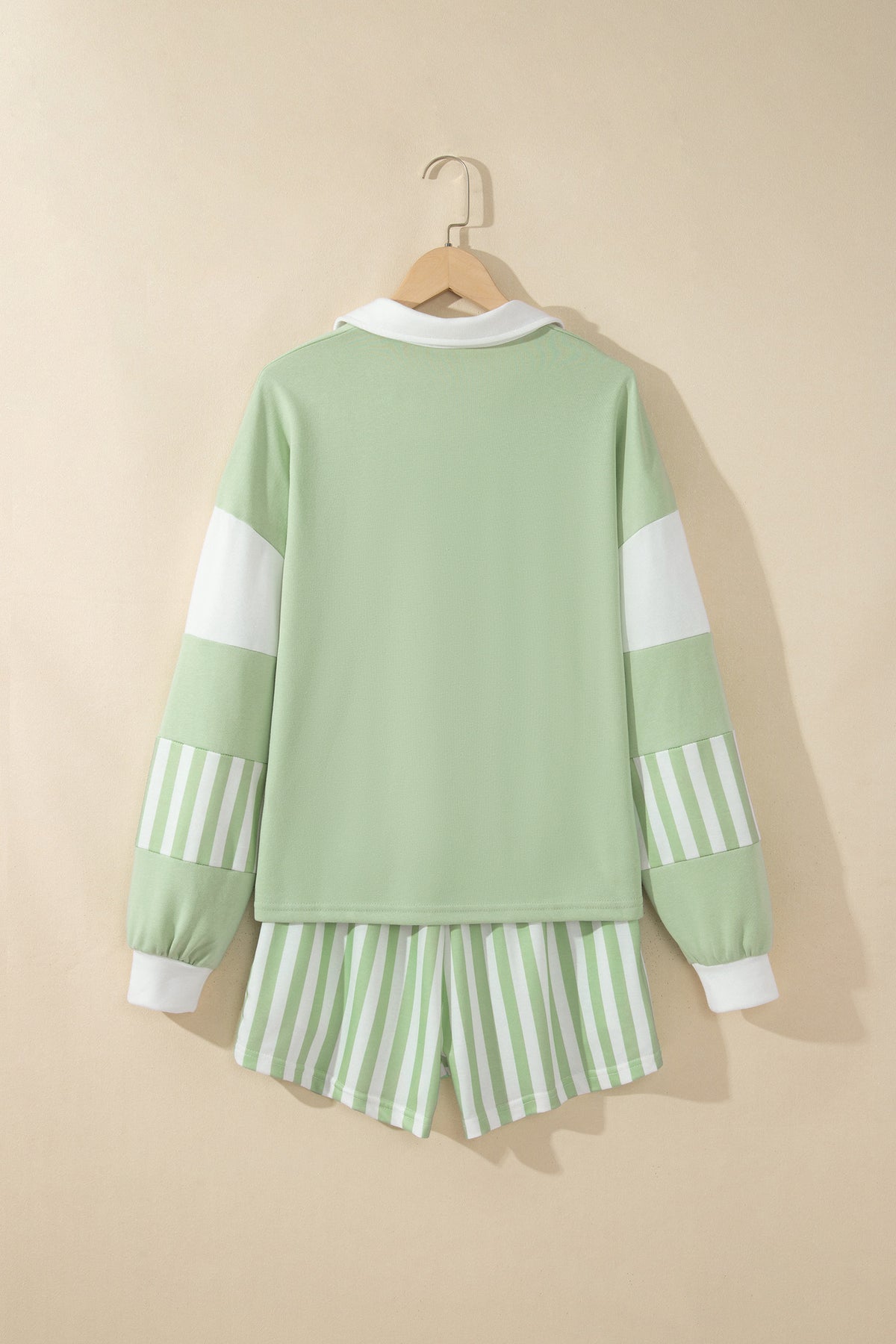 Women's Preppy Striped Color Block Matching Set