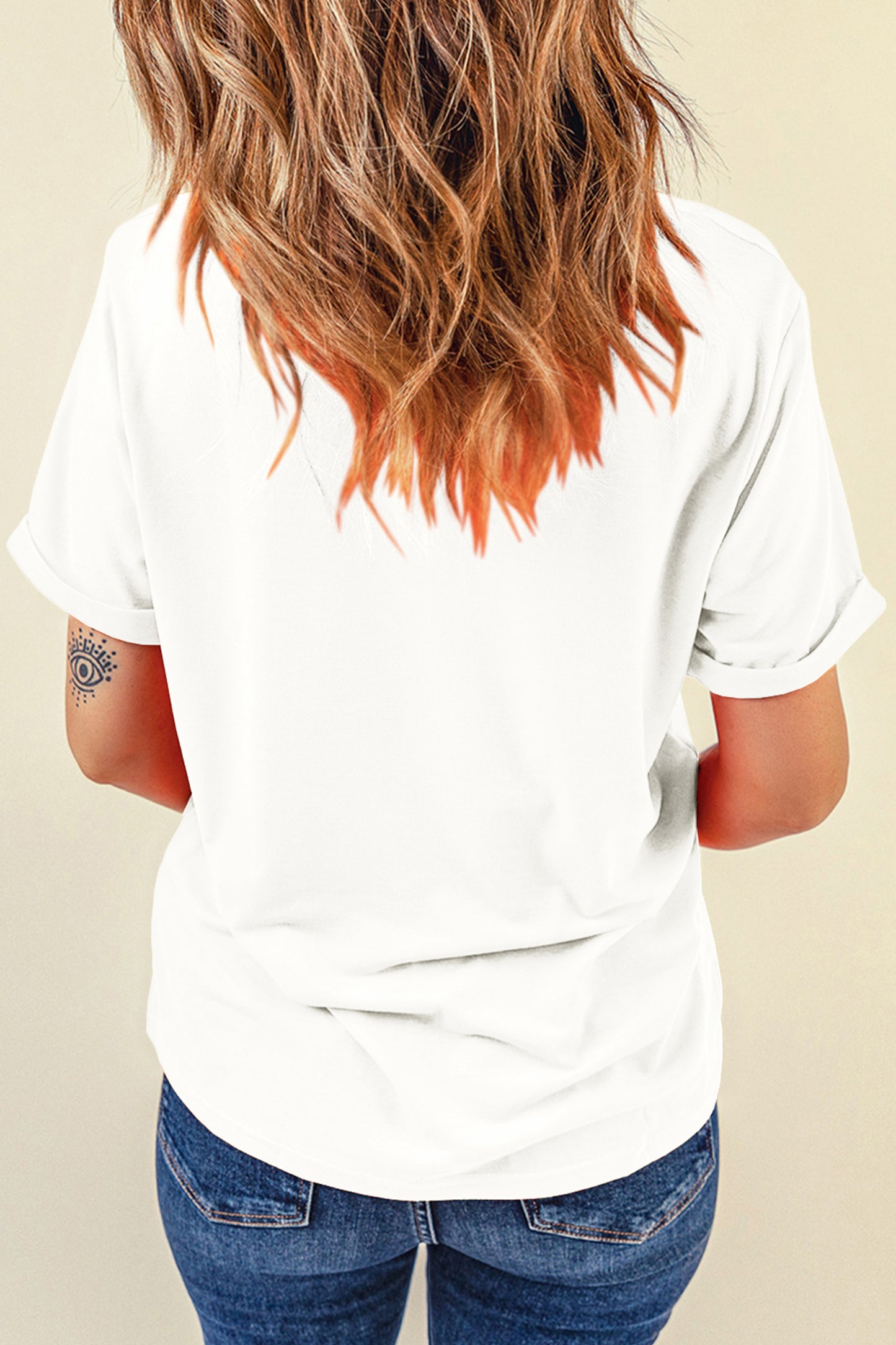 Rhinestone Duck Graphic Tee Crew Neck Casual T Shirt