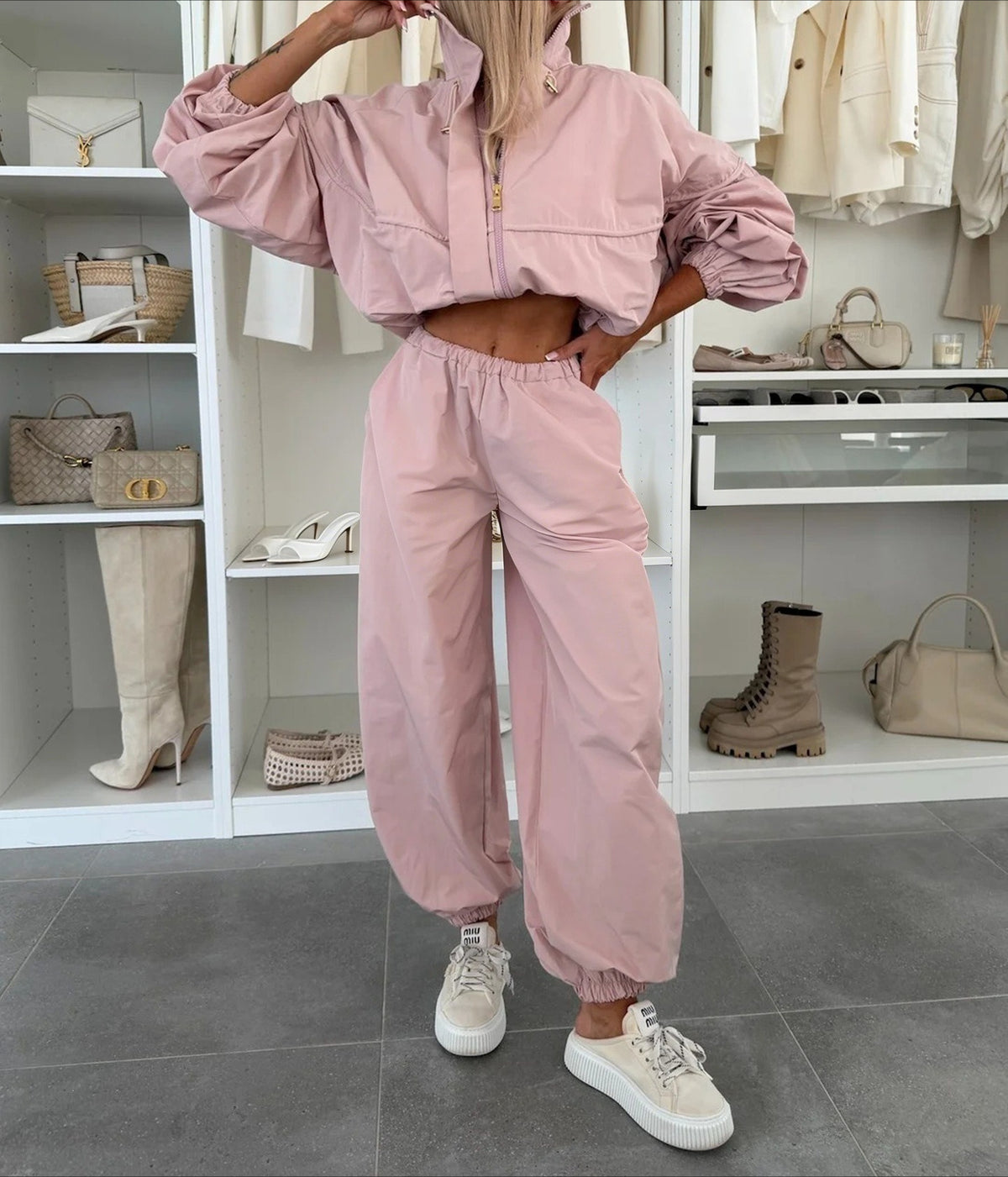 Women's 2 Piece Zip Up Jacket Jogger Pants Set