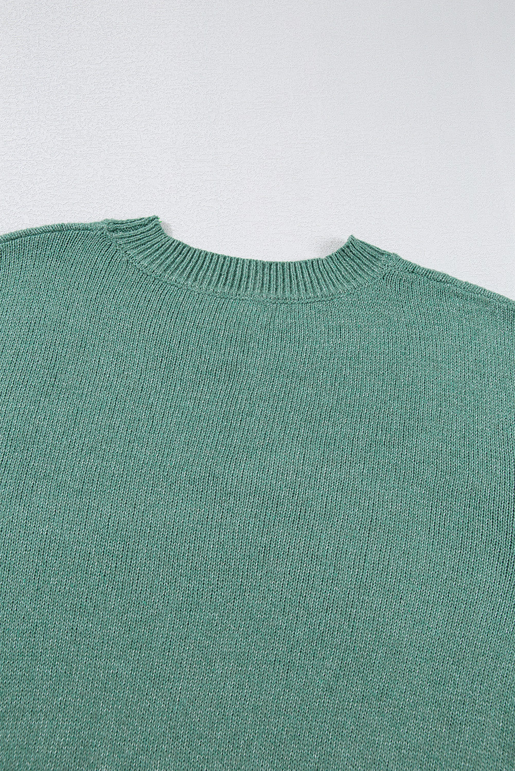 Green Star Pattern Drop Shoulder Sweater