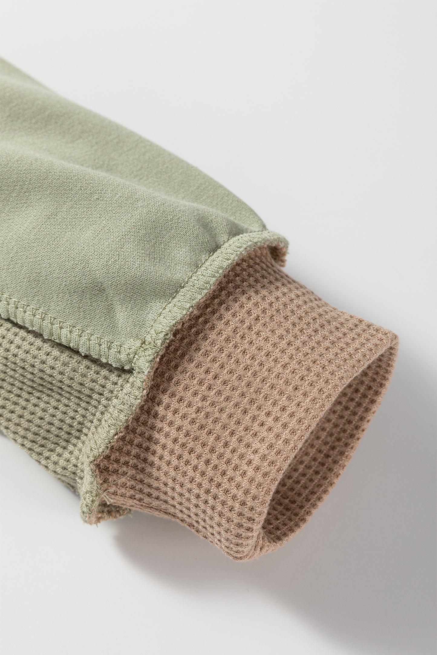 Color Block Patchwork Waffle Knit Oversized Sweatshirt