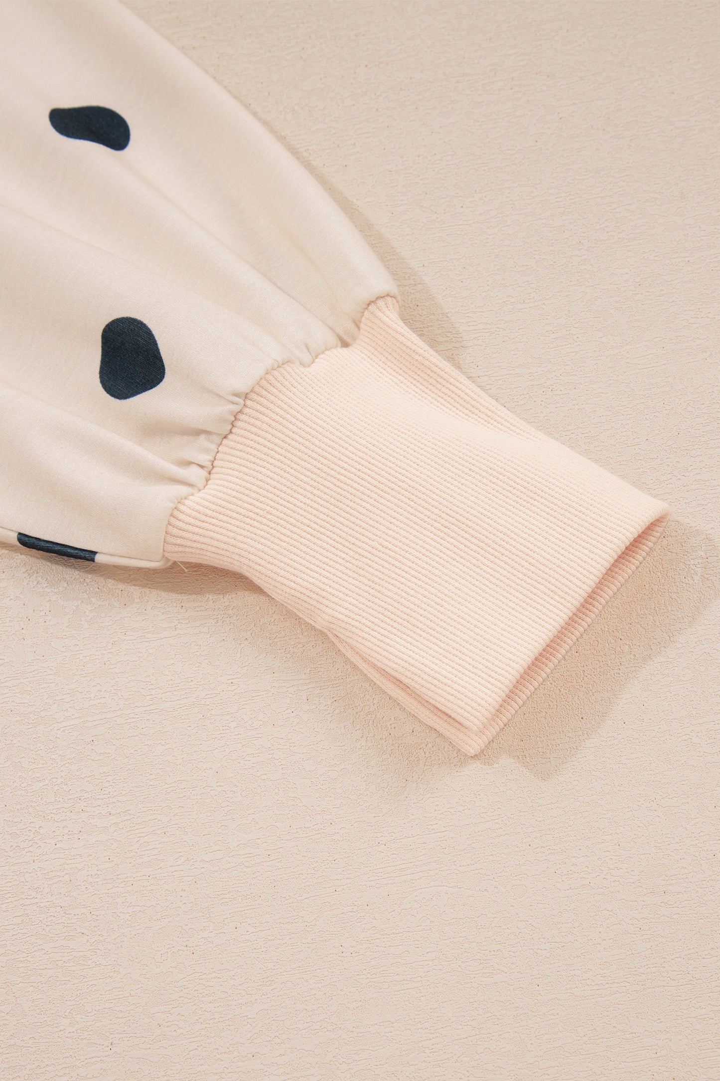 Polka Dot Oversized Long Sleeve Tee Split Hem