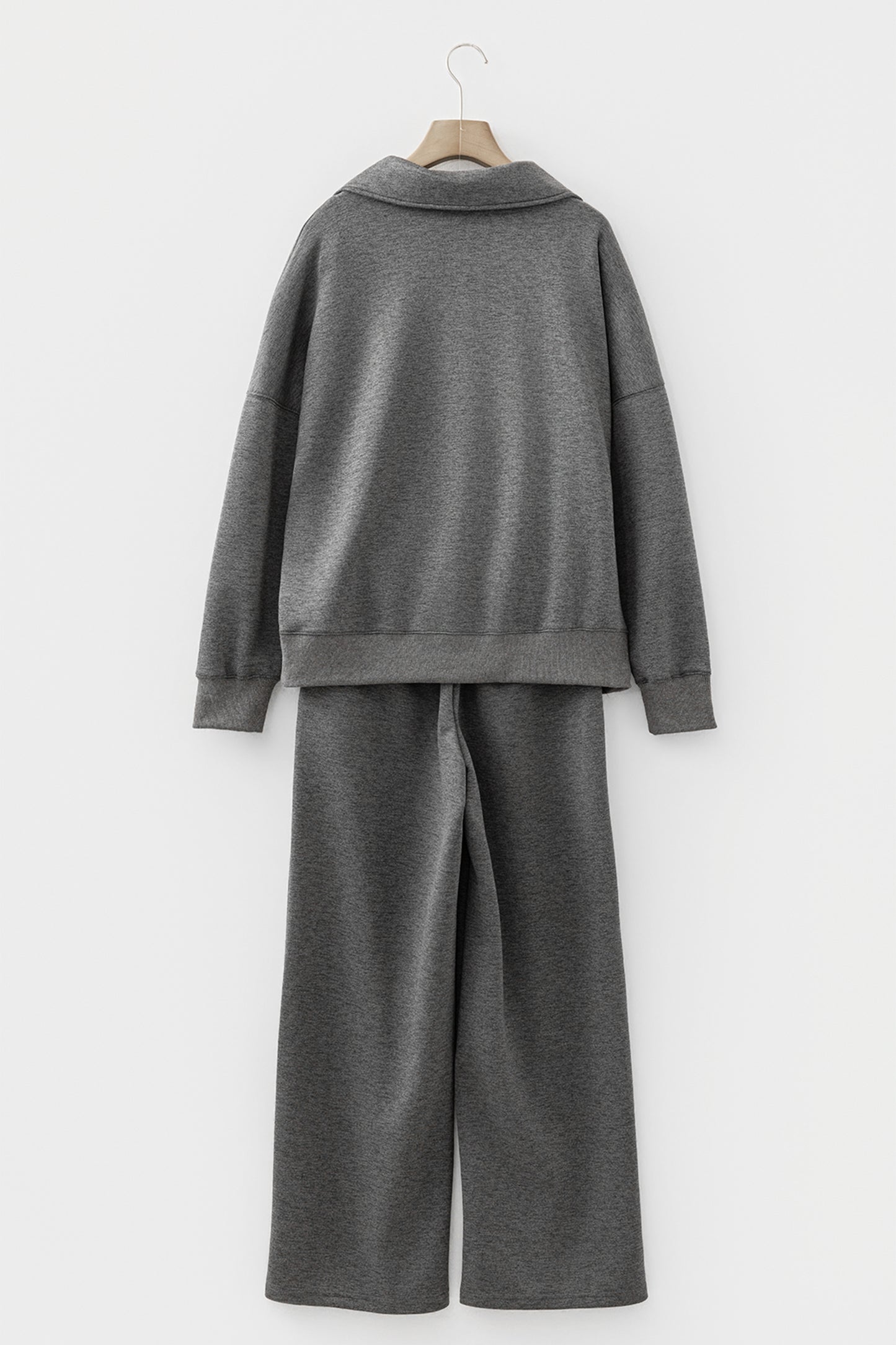 V Neck Collared Sweatshirt and Sweatpants Lounge Set